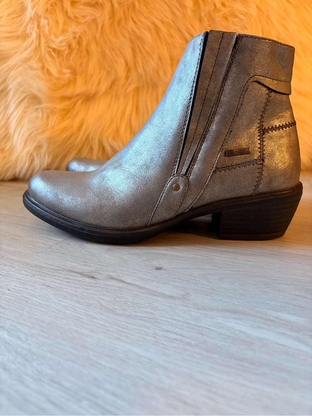 Metallic Silver Softmoc Ankle Boots - Picture 4 of 7